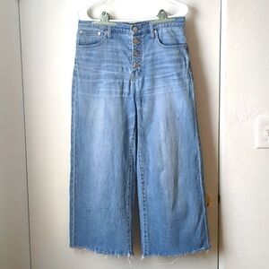 Madewell button-fly wide-leg crop jeans - sz 29